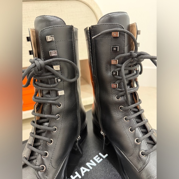 Chanel Lace Up Combat Boots - Picture 15 of 16
